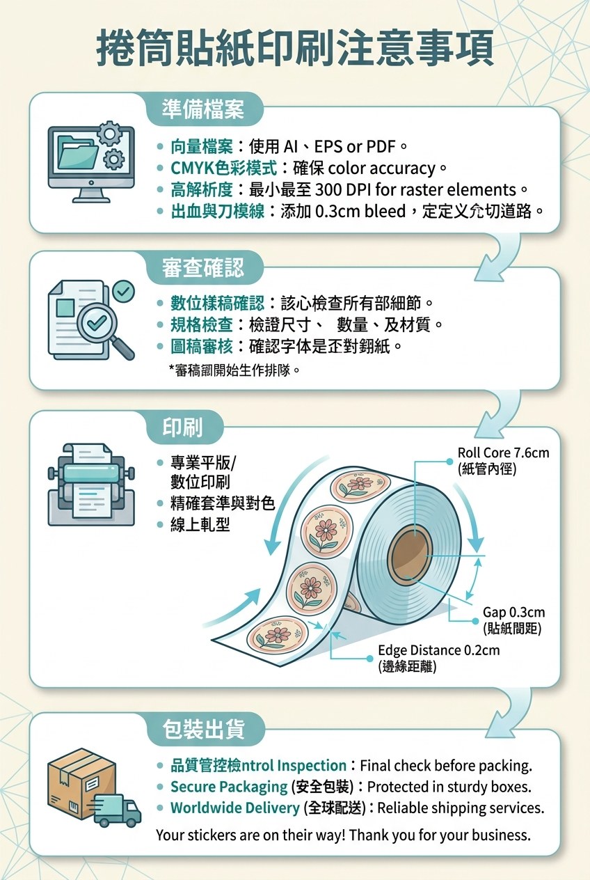 成捲貼紙印刷注意事項