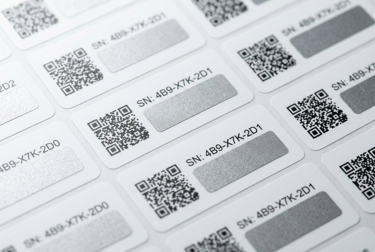 QR Code 與流水號貼紙