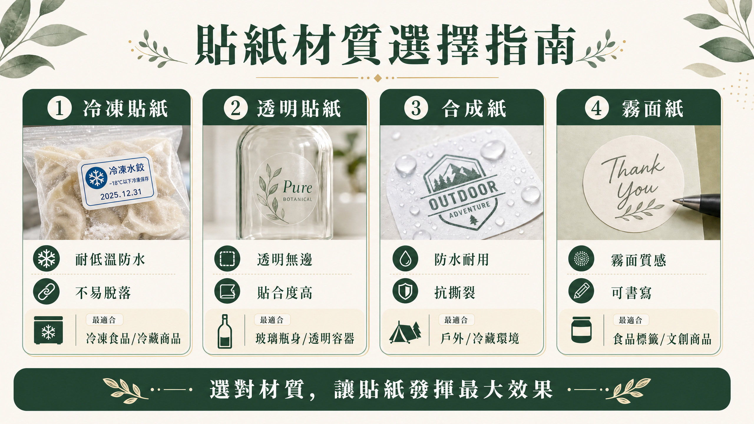 貼紙材質選擇指南